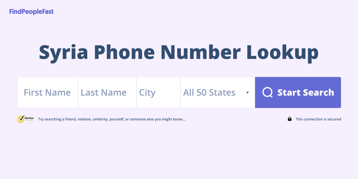 Syria Phone Number Lookup & Search